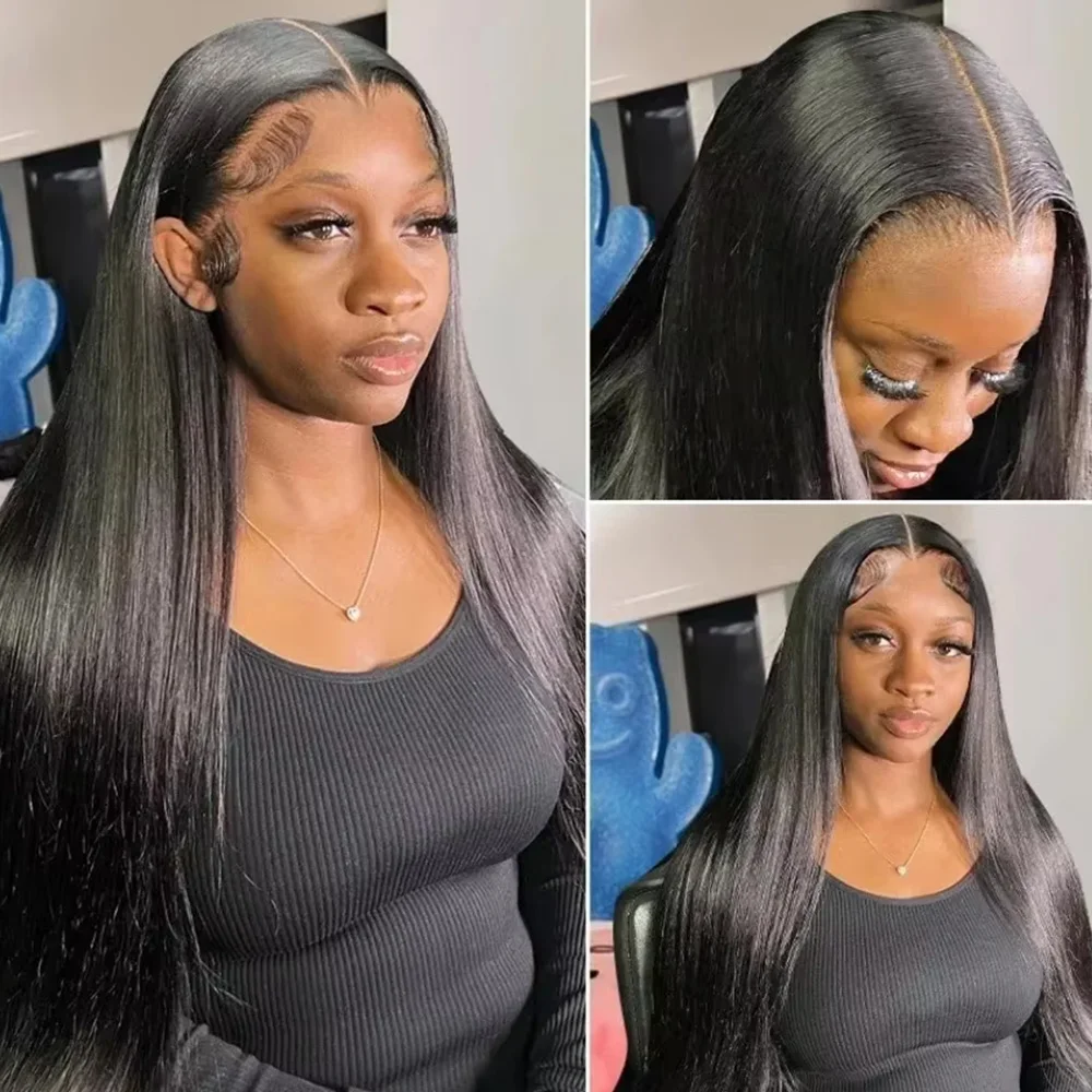 13x4 13x6 مستقيم HD شعر مستعار أمامي 360 كامل الدانتيل الجبهة خصلات الشعر المستعار الإنسان للنساء شفافة البرازيلي 5x5 غلويليس الباروكات الطبيعية #4