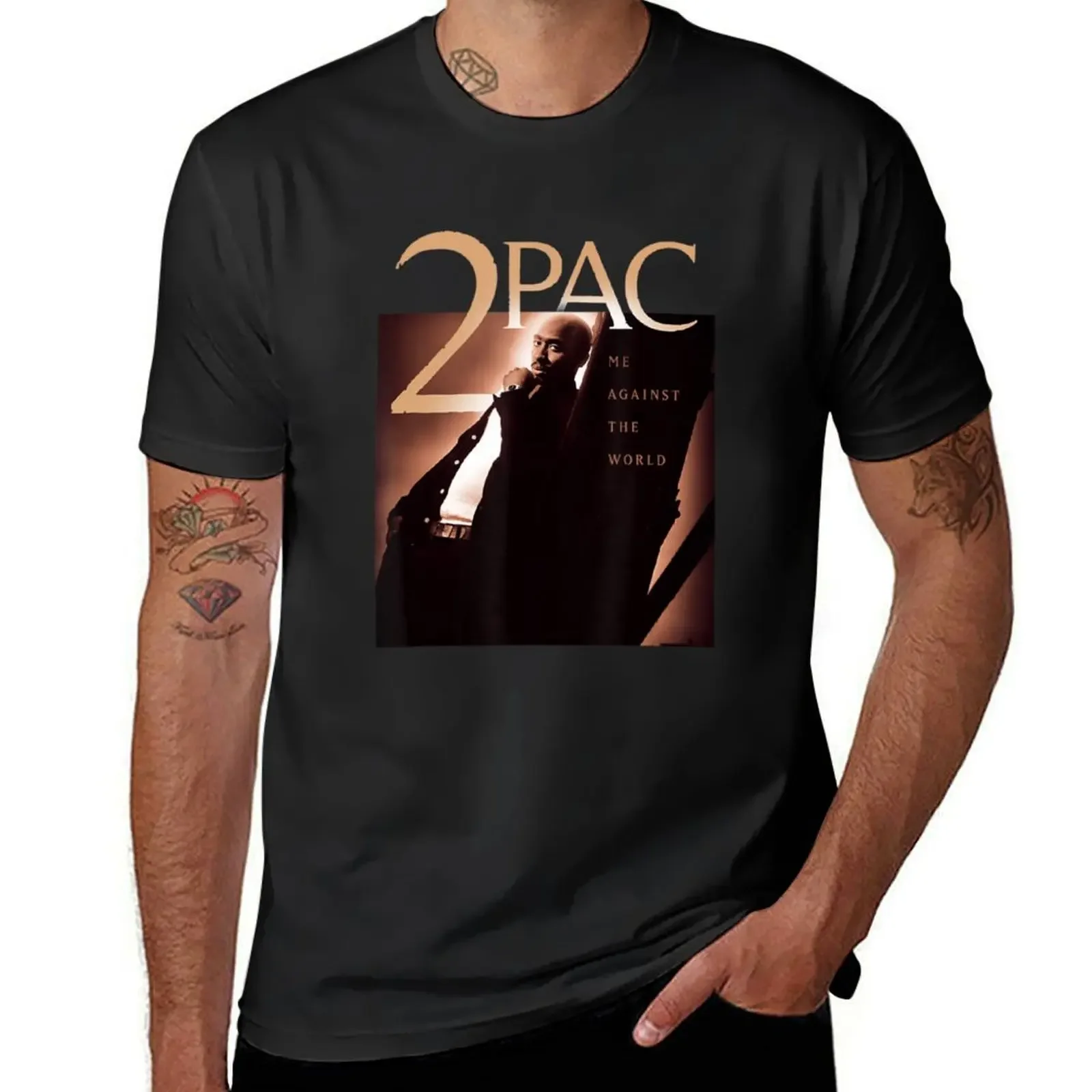 

Túpac Me Against The World T-Shirt summer 2025 heavyweights customizeds plain black t shirts men