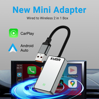 2 In1 Wired to Wireless Carplay&Android Auto Adapter Glass Rearview Mirror Mini AI Box, USB/C Type Plug & Play For OEM Car