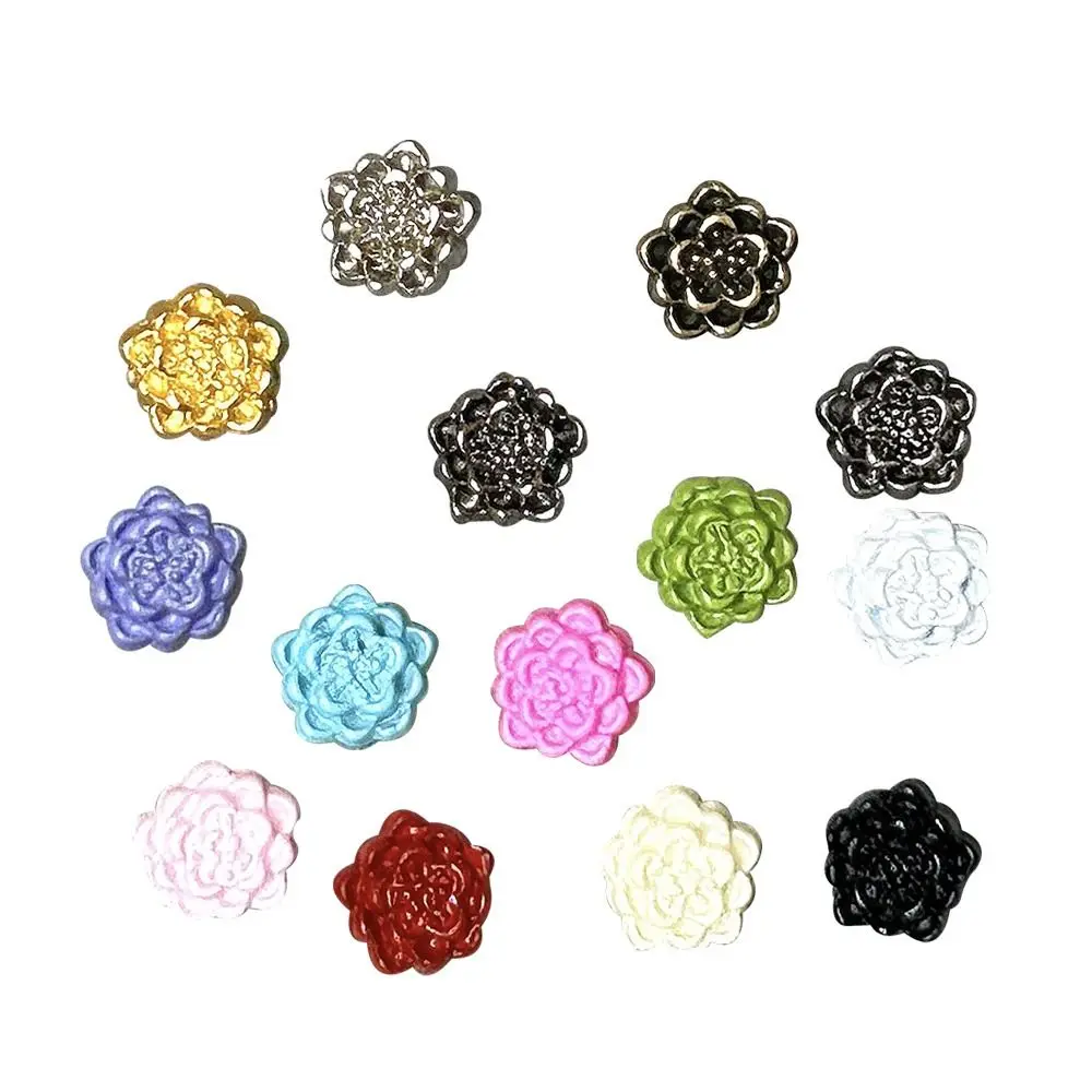 40pcs New 6mm Doll Lotus Buttons Mini Handmade Coat Buckles DIY Doll Shoes Buckles 1/6 Doll Clothes Accessories