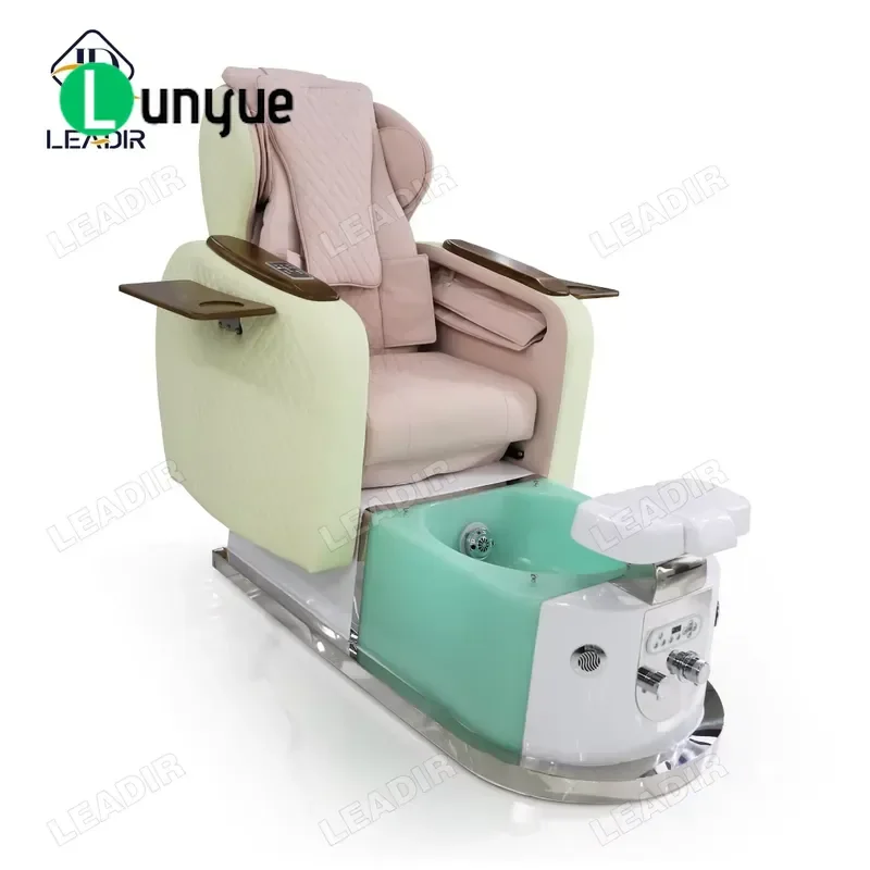 Luxury Electric Pedicure Chair Pink PU Leather Massage Lounge for Nail Foot Spa Manicure Furniture Equipment
