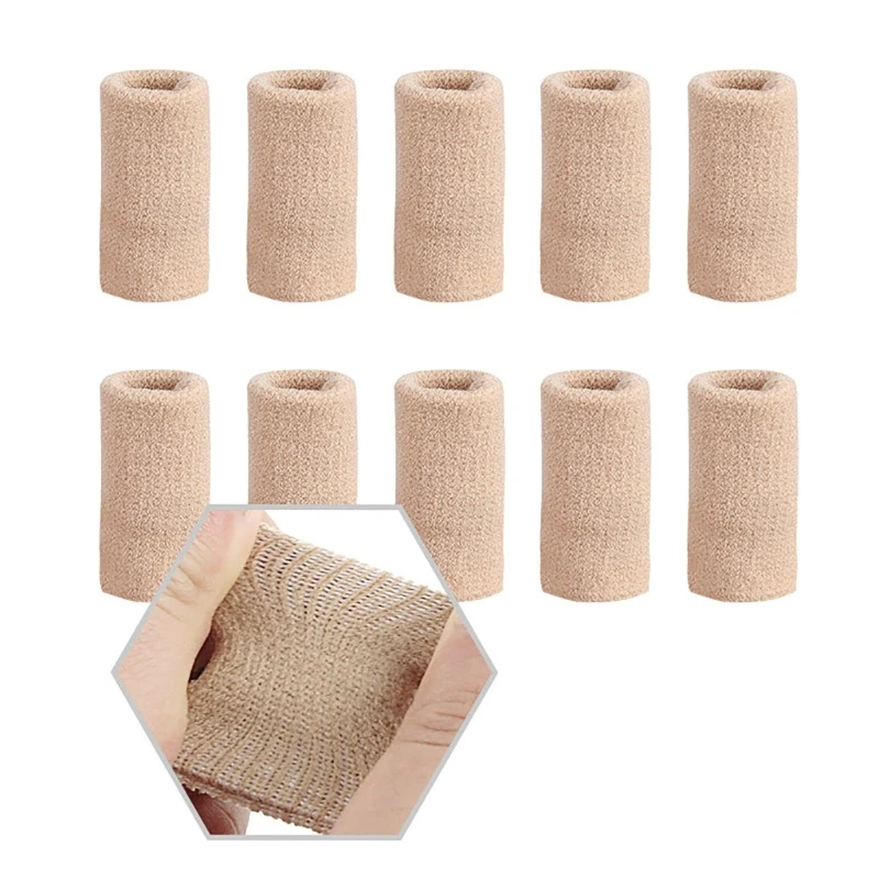 10Pcs Elastic Sports Finger Sleeves Arthritis Support Finger Guard Thumb Splints Outdoor Basketball Volleyball Finger Protection