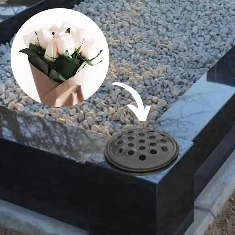 (New)2pcs Graveyard Flower Pot, Memorial Grave Vase, Graveyard Decoration, Short-Legged Pot, Indoor/Outdoor Planter