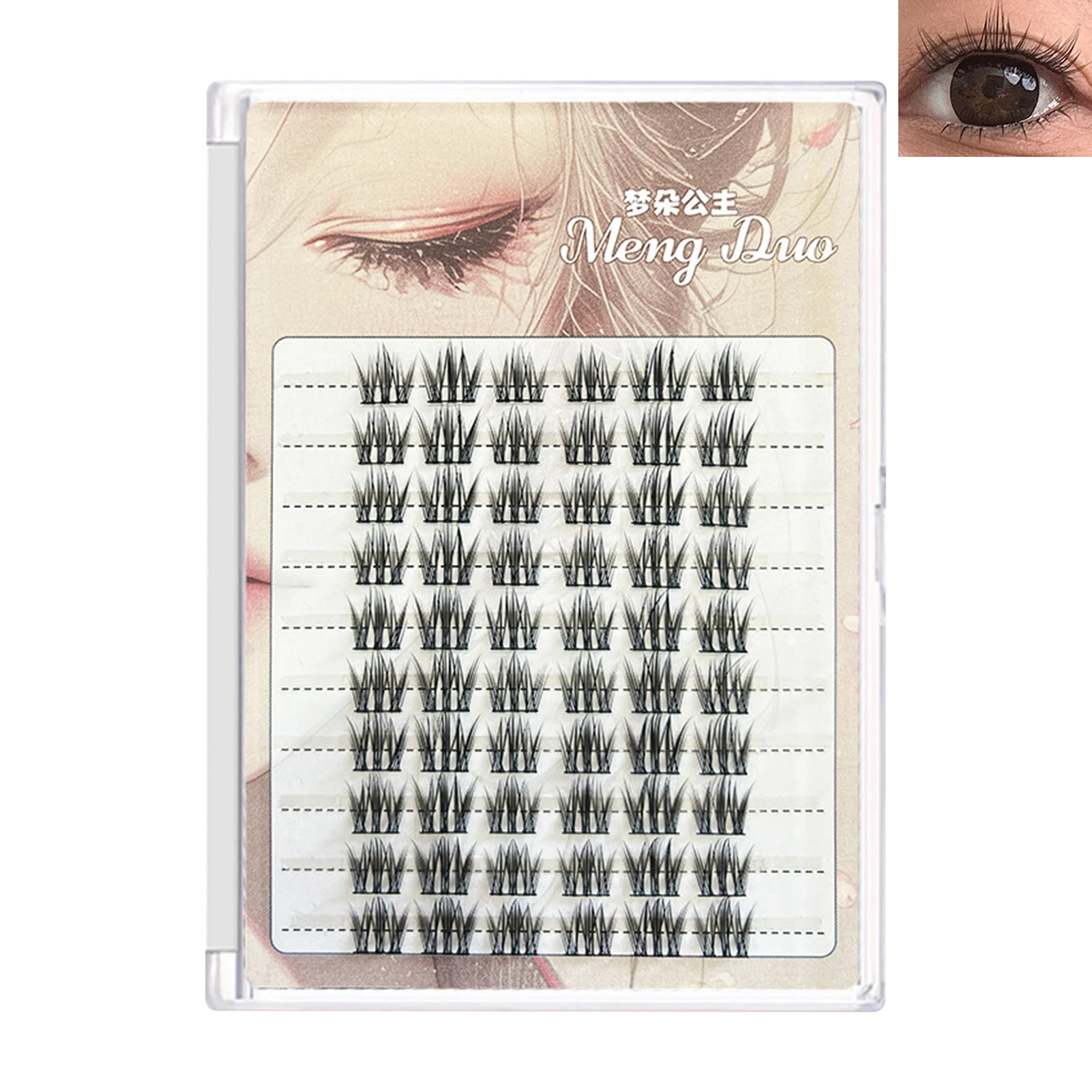 10 rangées de faux cils segmentés bande dessinée moelleux aspect naturel Extension de cils bande mince grappes de cils vaporeux outil de maquillage quotidien