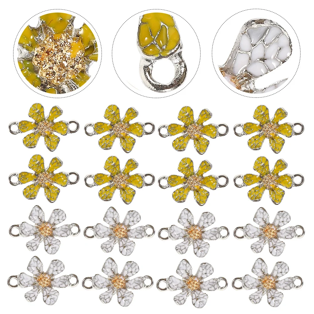 

30Pcs Alloy Flower Charms Double-Hole Pendants DIY Bracelet Necklace Jewelry Making Craft Unique Charms Necklace Pendants