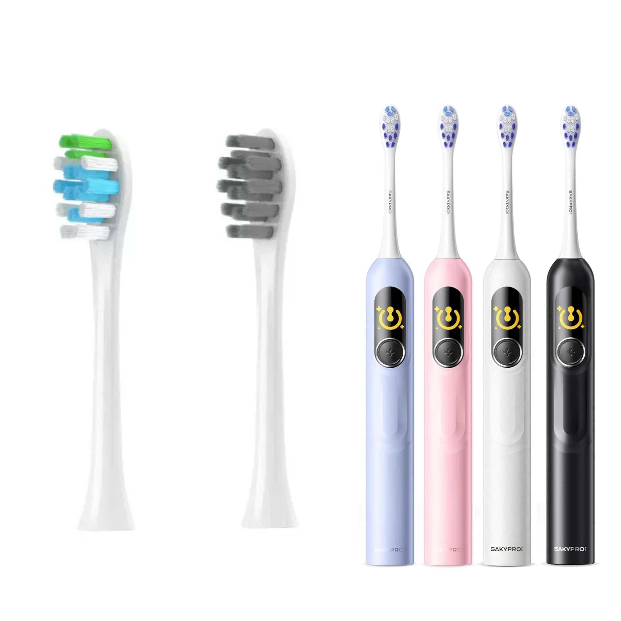 Replacement Brush Heads for SAKYPRO G5S/T2 Max/T2/T3/G33/G5PRO+/G5 SAKYPRORAL Electric Toothbrush Soft DuPont Bristles Nozzles