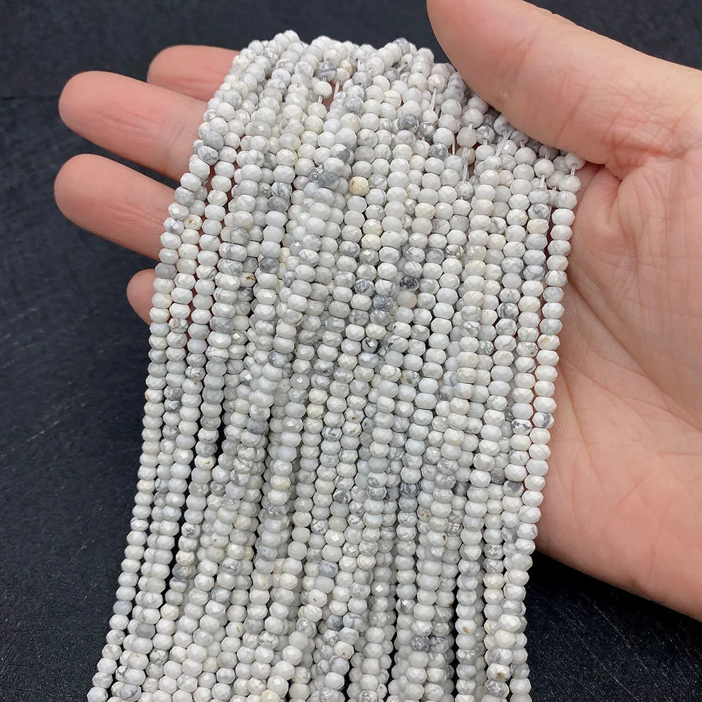 

2 3 5mm Natural White Turquoises Beads Round Handmade Needlework Loose Bead for Jewelry Making DIY Bracelet Necklace Accessories