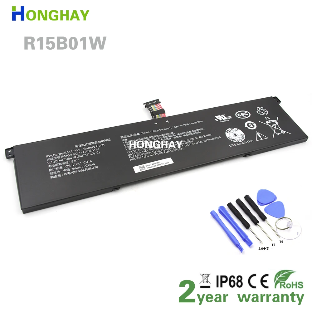 

HONGHAY R15B01W New Laptop Battery For Xiaomi Pro 15.6" Series Notebook 7.6V 7900mAh 60.04WH