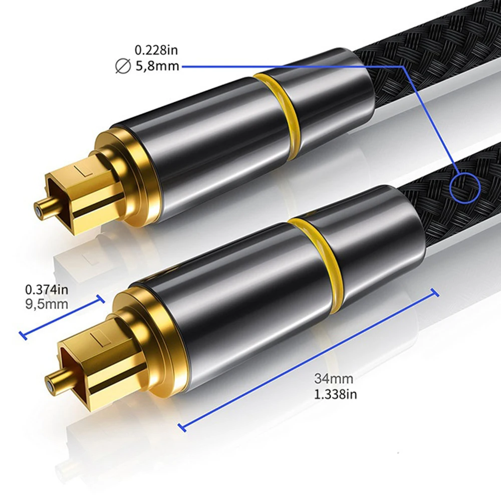 Premium Digital Optical Audio Cable Toslink/SPDIF Coaxial - Dolby Digital/DTS 5.1 for Soundbar, Home Theater, PS4, Amplifier