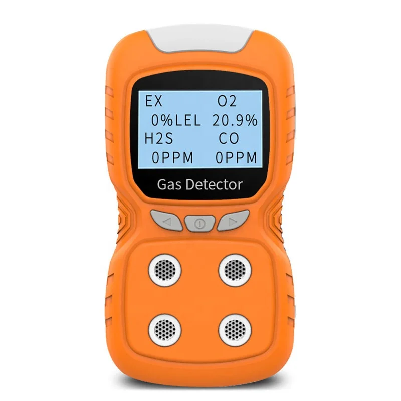 

Portable multi gas detector 4 gas analyzer monitor with micro clip (H2S O2 CO LEL(Ex)) 4 Compound gas detector