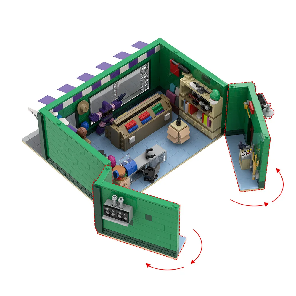 MOC-223229 Modular Android Dungeon และเบสบอลการ์ด Shop Building Blocks บล็อกของเล่นเด็กของขวัญวันเกิด