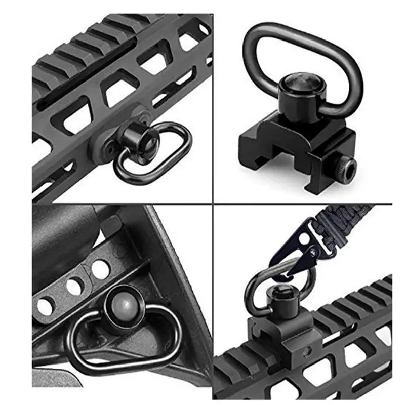 5PCS Quick Detach Release QD Sling Swivel Scope Mount Adapters Hunting Accessories