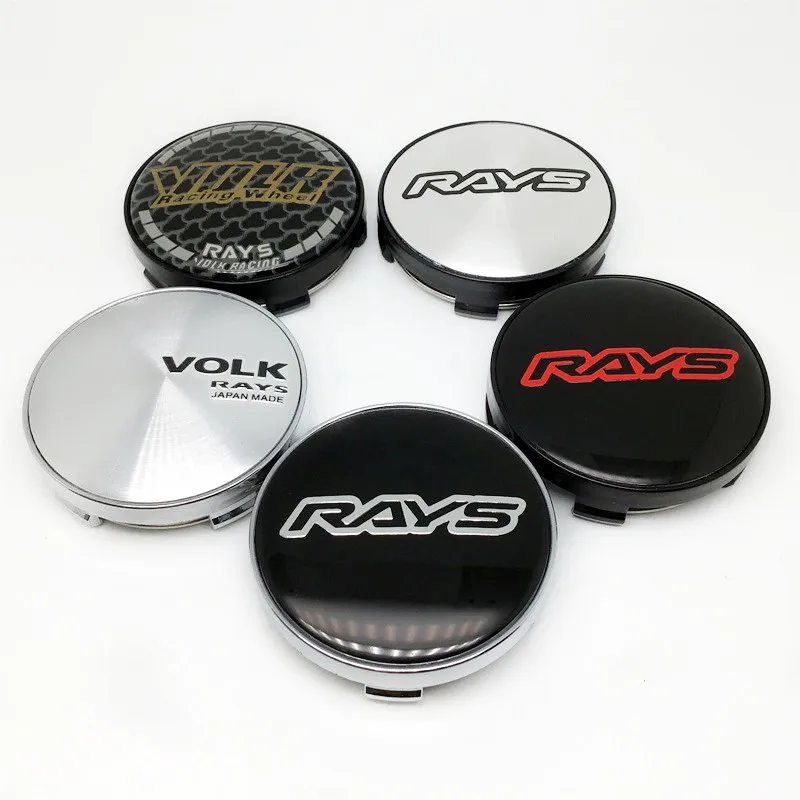 Tapas de tapa central de rueda de carreras Volk Rays, cubierta de cubo de estilo de coche, emblema, accesorios para automóviles, 60mm, 4 piezas