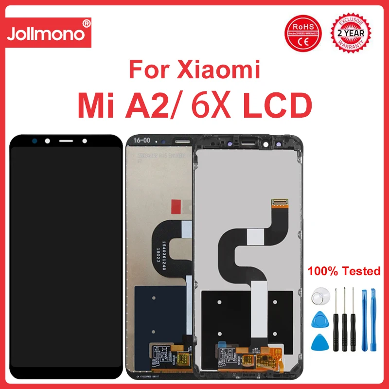 

5.99" Screen for Xiaomi Mi A2 MiA2 Lcd Display Digital Touch Screen Assembly with Frame for Xiaomi Mi 6X Mi6X Screen Replacement