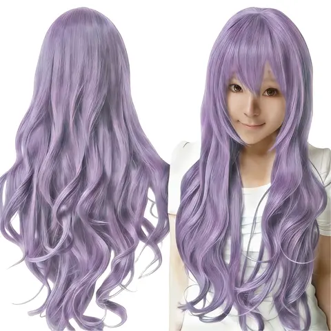 Synthetic Hair Lavender Lolita Cosplay Wig Curly Kyoko Kirigiri Anime Wigs Yuzuki Yukari Halloween Costume Lilac Wig for Girl