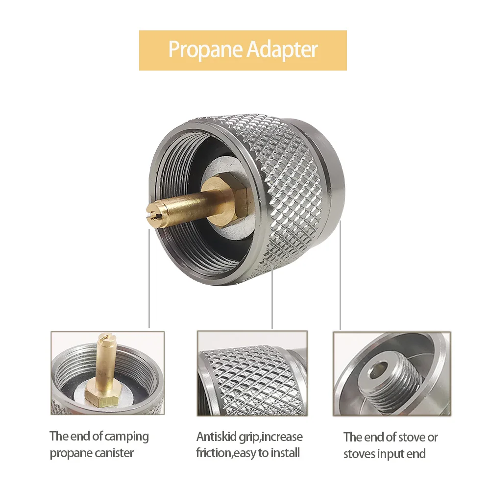 1Pc Camping Stove Adapter Converter Butane Canister Adapter Refill Adapter EN417 Lindal Valve Canister Shifter - view 2