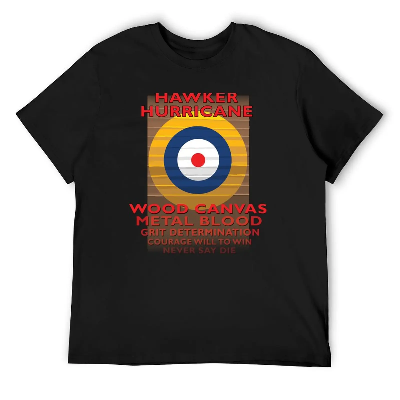 

Hawker Hurricane: Attractive RAF national roundel aviation design. T-Shirt anime stuff mens t shirts top quality