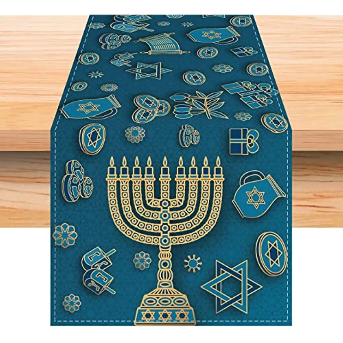 

Passover Easter Table Runner Jewish Menorah Hanukkah Holiday Kitchen Coffe Indoor Outdoor Home Party Decoration cloth