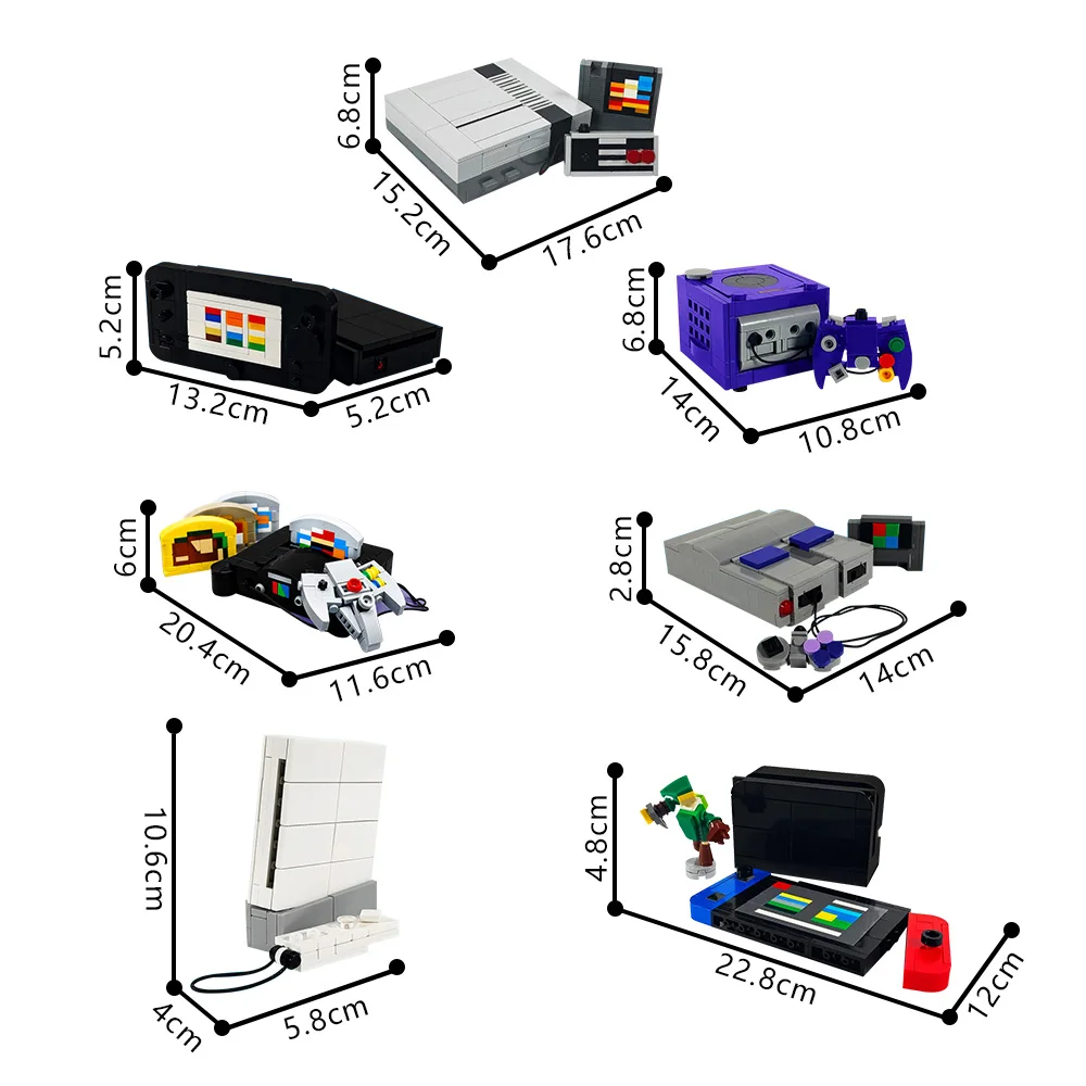 Gobricks MOC Bricktendo Zestaw Klocków Konsoletowych Model Konsoli do Gier Klocki DIY Zabawka do Składania Prezent dla Dzieci