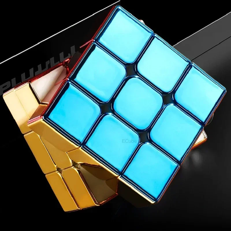 SengSo Electroplating 3x3 Magnetic Golden Cubo Magic Cube Puzzle Speed Cube M3 3x3x3 Magico Toy