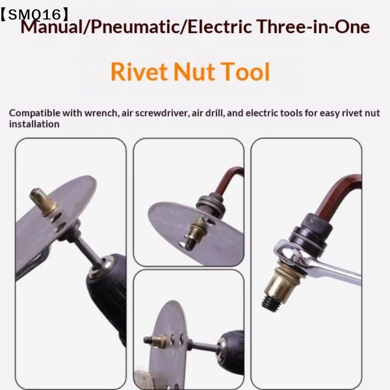 Hand Rivet Nut Head Set Rivet Nut Tool Manual Riveter Rivnut Tool Accessory For Nuts M3 M4 M5 M6 M8 Simple Install【SMQ】