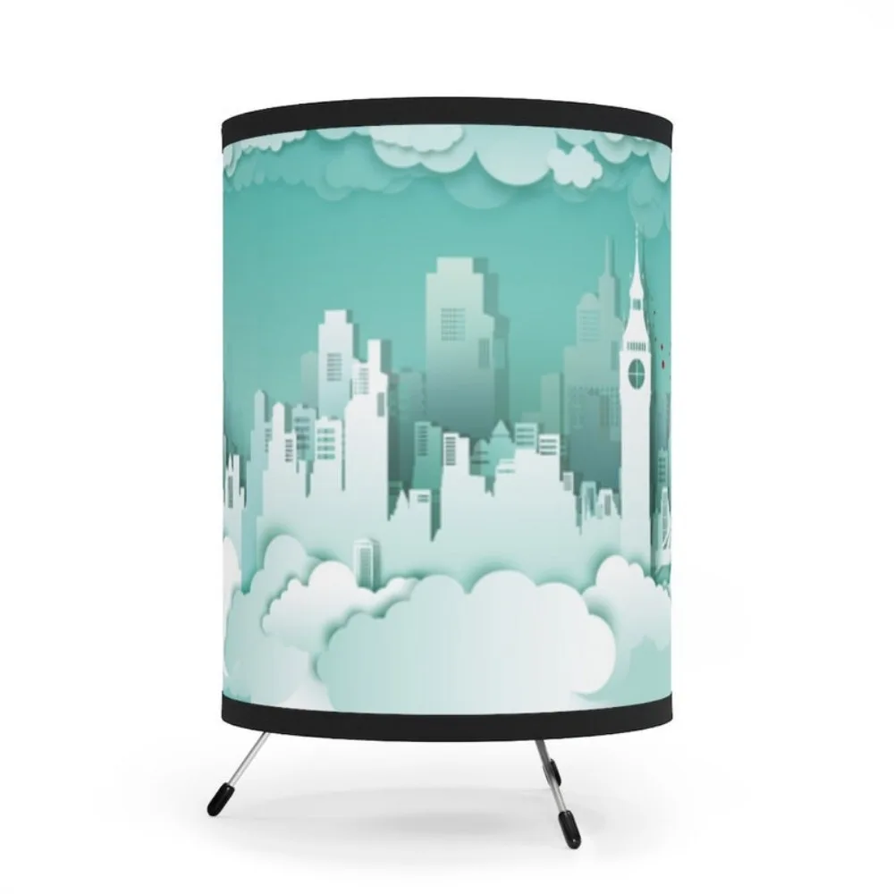 Mary Over London Tripod Lamp // Home Decor, Table Lamp, Seasonal Decoration // Printed in USA