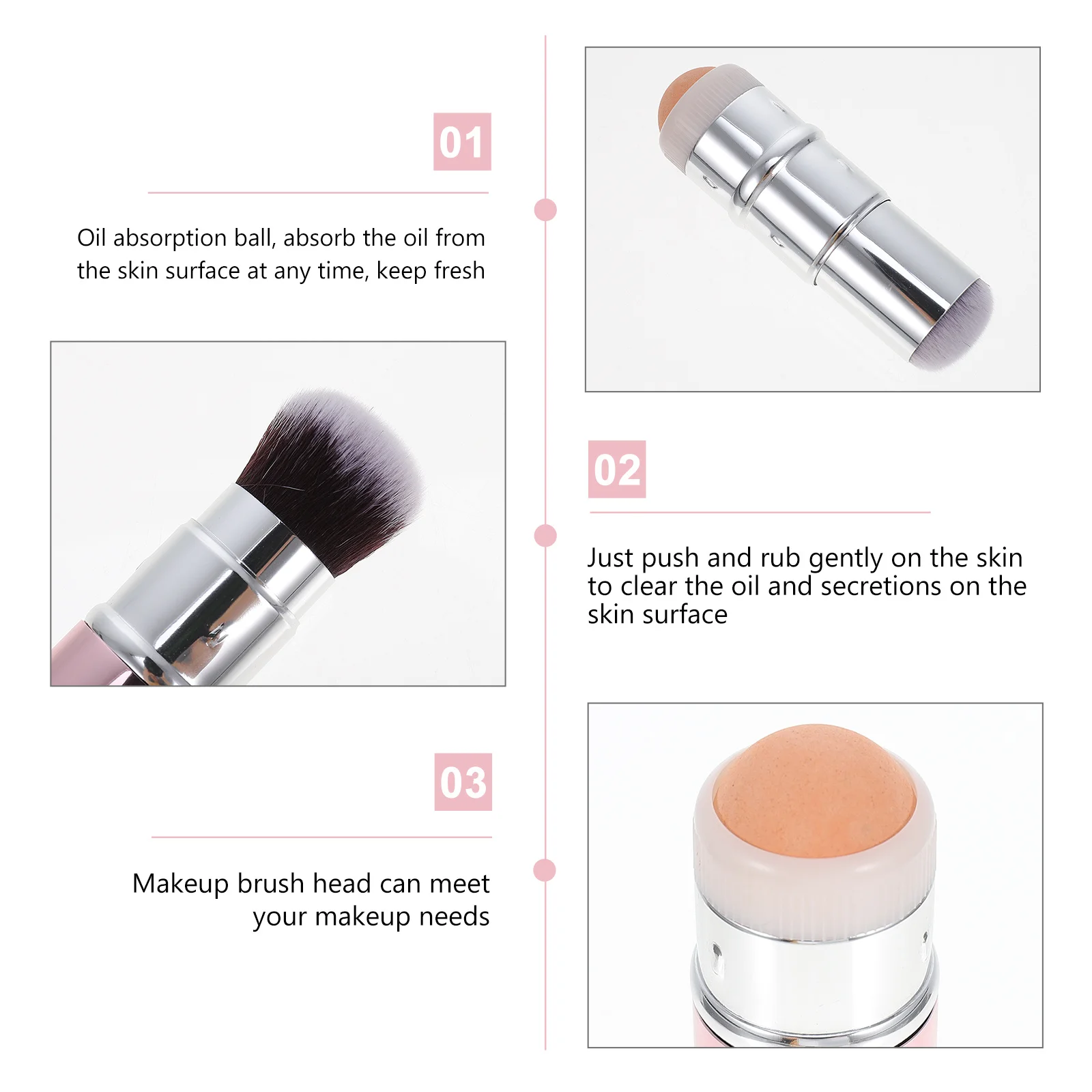 

Mini Facial Oil Absorbing Roller Natural Volcanic Mud Dual-End Face Massager Skin Care Tool for Makeup and Oil Control