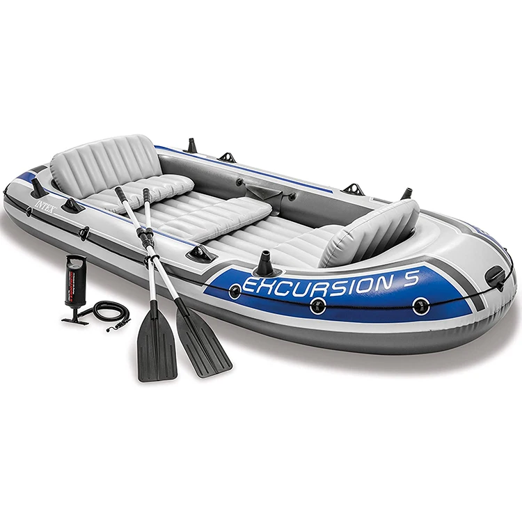 

Original Excursion 5 Boat Five Person 68325 Inflatable Rowing Boats PVC Kayak Color Box Packing Set With Pump Oars Bag