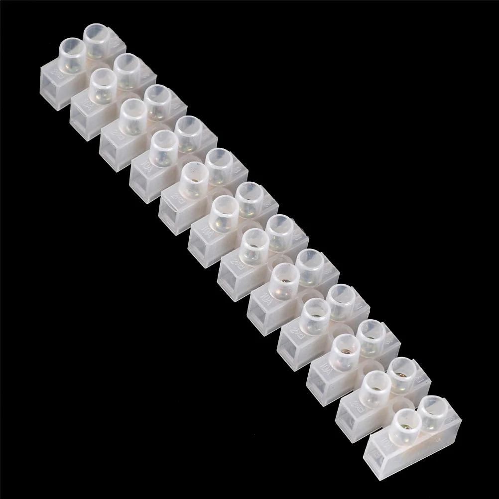 Plastic terminal block Wire connector 10A Dual Row 12 Positions Screw terminal block cable connector Electric Barrier Strip