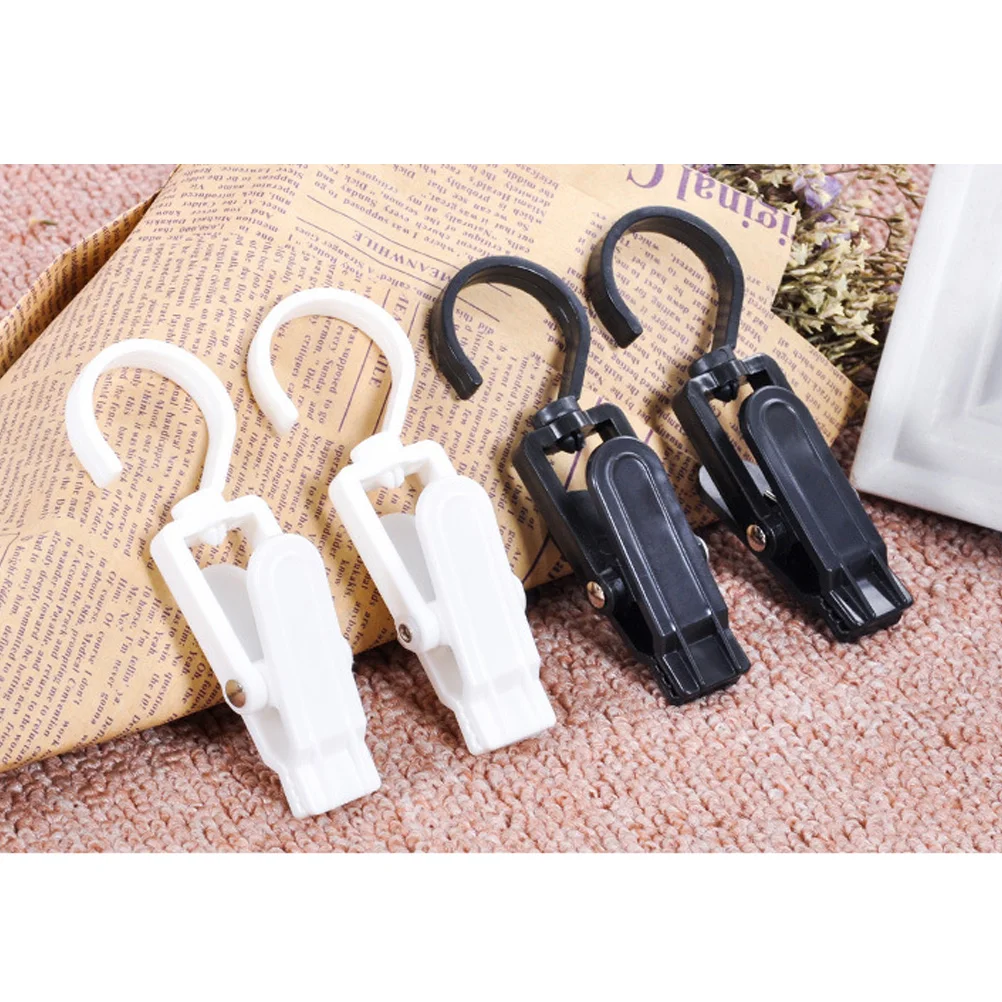 10 Pcs Curtain Clamps Clever Swivel Clips Coat Hooks Ordinary 360 Degree Rotatable