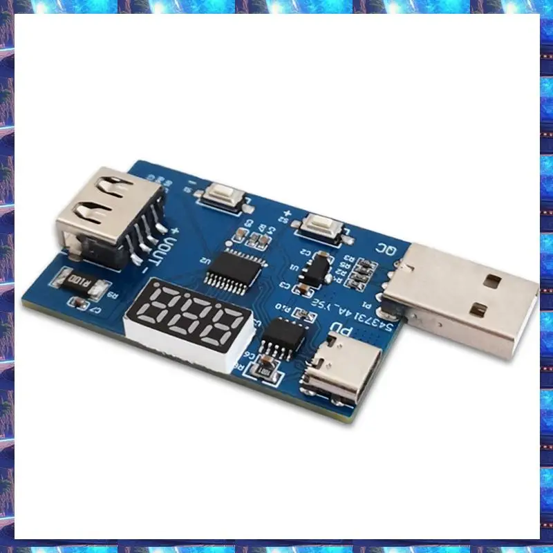 Модуль приманки QC2.0 QC3.0 PD3.0 2025, модуль приманки для печатной платы, 3,6-20 В, регулируемое многофункциональное напряжение, зарядная головка, тестовый модуль старения, QC
