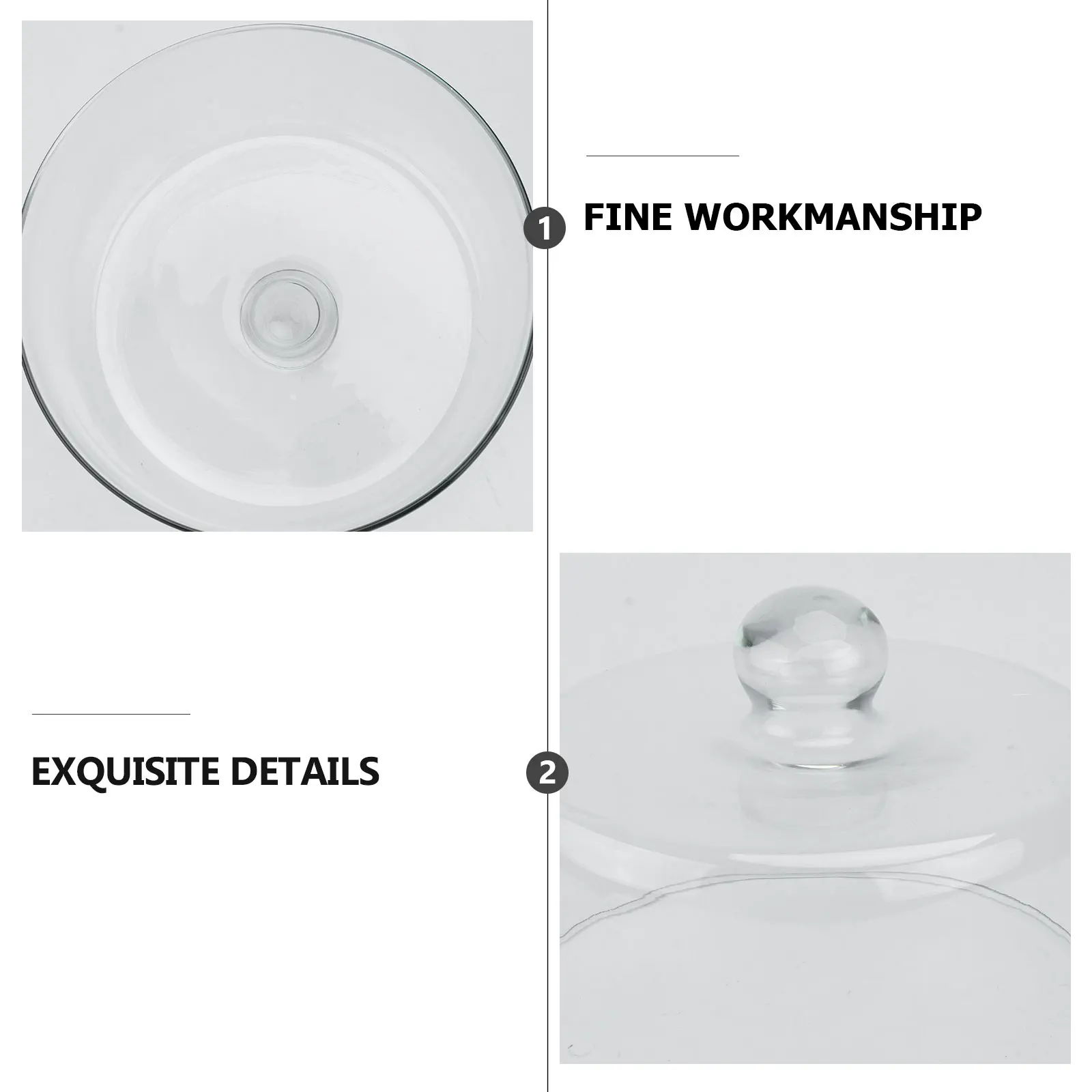 

Cake Cover Crystal Clear Glass Dome White Snack Pastry Lid Transparent Food Protecting Tent Cake Cover