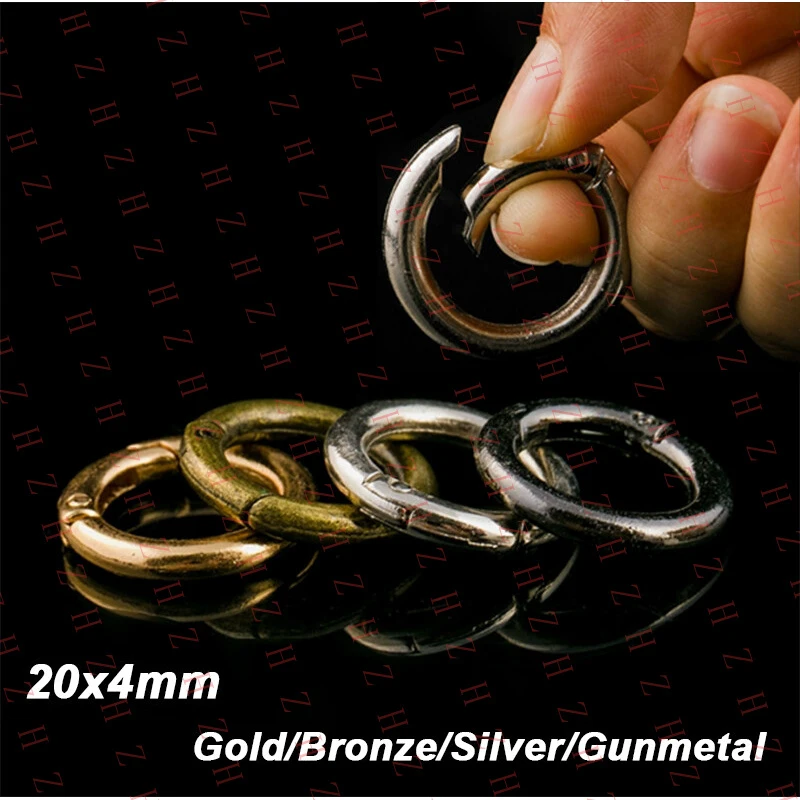 

U+ 20x4mm Metal Spring Gate O Ring Open Keyring Bag Belt Strap Buckle Snap Clasp【Wholesale private message sellers】