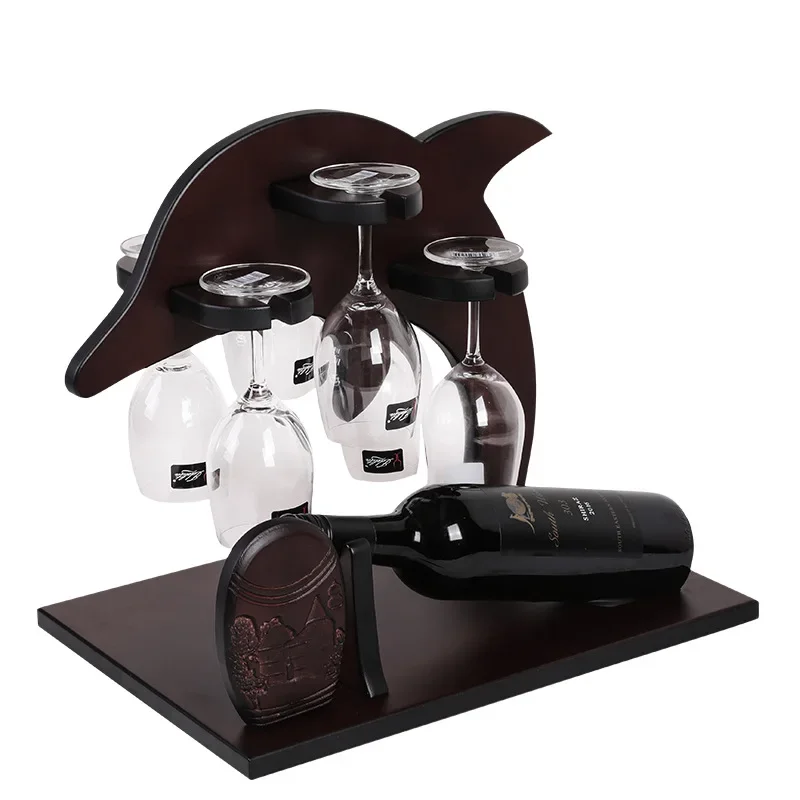 

Dolphin wine rack red wine solid wood creative European rack European rack wooden