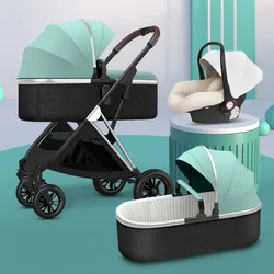 Baby Stroller 2 in 1 / 3 in 1 Can Sit And Lie Down Lightweight Folding Two-way High Landscape Newborn Children's Trolley