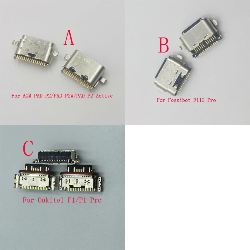 10-50Pcs USB Charging Charger Dock Type C Connector Plug For AGM PAD P2 P2W Active Oukitel P1 P1Pro Fossibot F112 Pro F112Pro