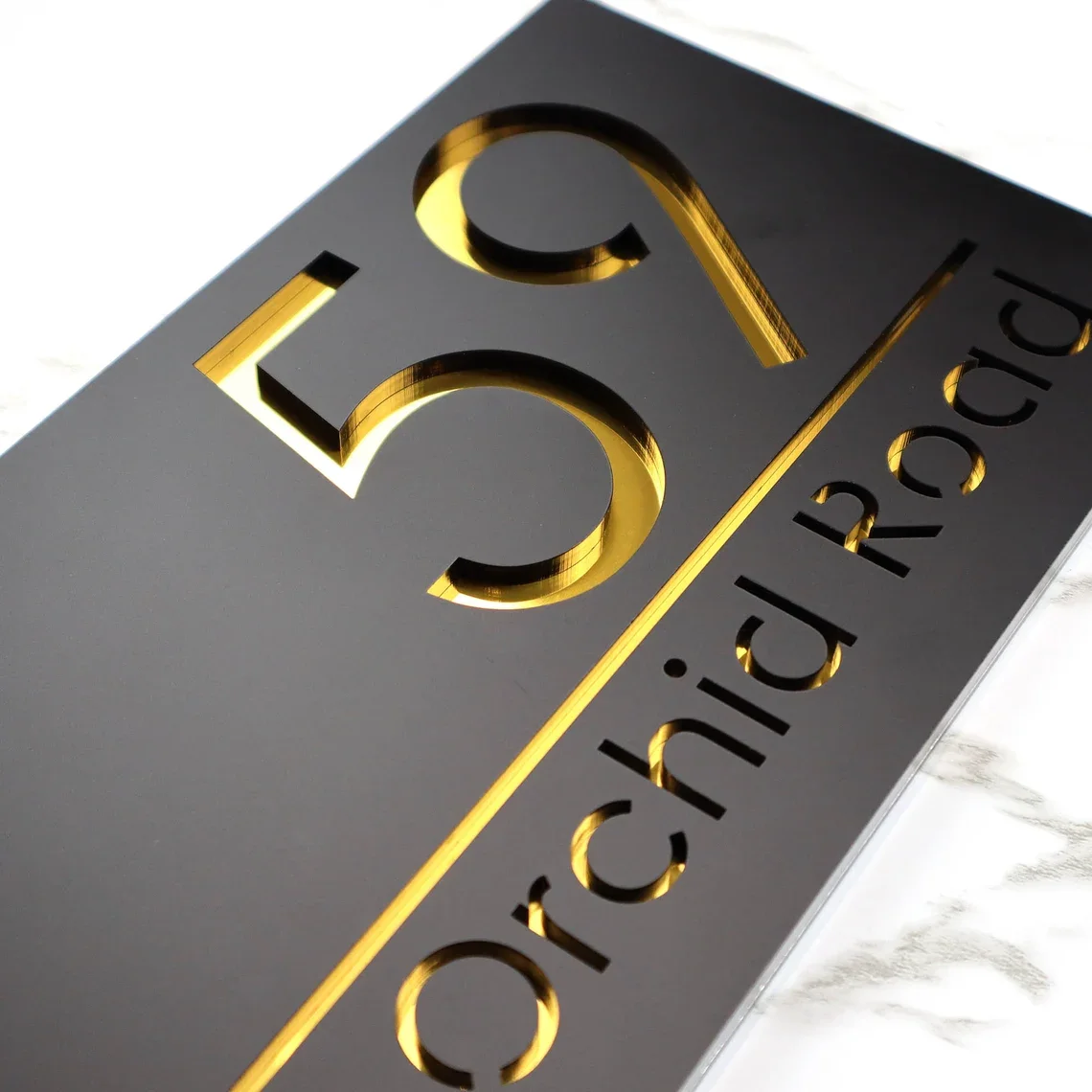 Personalised Exterior House Number Sign Laser Cut Acrylic Plate Customized  Outdoor Family Name Street Address Door Sign