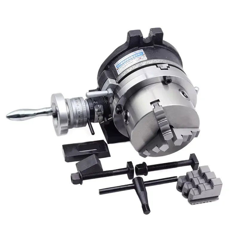 4 Inche 80mm Three-jaw Chuck Milling Machine Indexing Head Rotary Table Universal Indexing Plate Rotating Vertical Horizontal