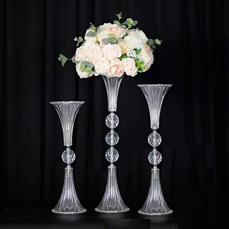 New table flower decorative ornament ball small transparent plastic vase wedding event supplies