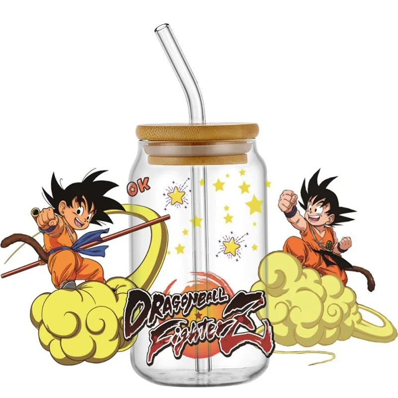New Dragon Ball Design Famous Anime 16oz UV DTF 3D Sticker Decals Wraps Glass Can Cups Creative Craft DIY Gifts