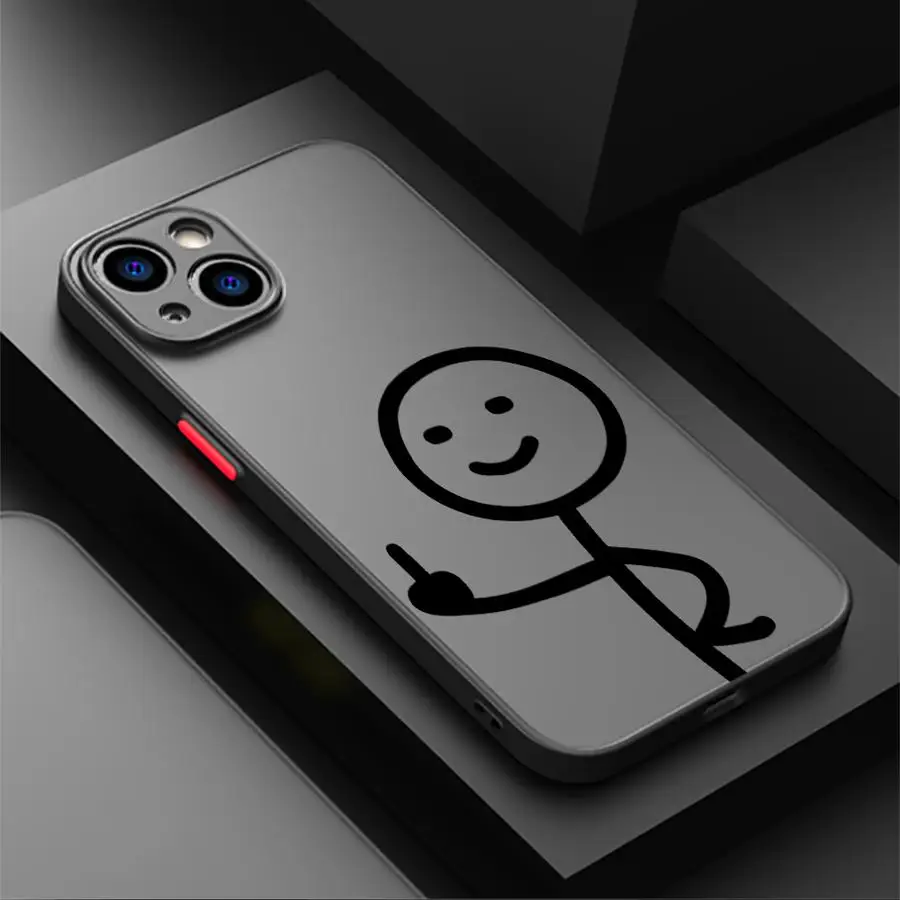 Finger People Stickman Handyhülle für iPhone 17 Pro Max Air 16 Plus 14 17e 11 7 8 SE 13 Mini 15 XS XR 12 – Detail 4