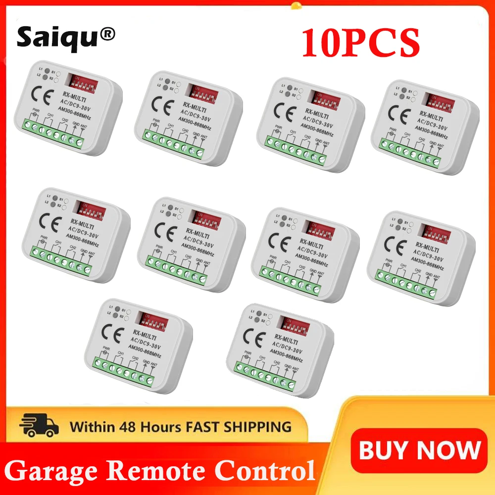 

Universal Multifrequency Garage Remote electronic Gate Control Receiver AC DC 9-30V RX MULTI Receiver