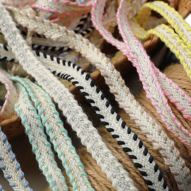 Cotton Thread Row Webbing, Vintage Clothing Fabric Decoration, Collar Trim, DIY Sewing, Lace Accessories, 1cm Width