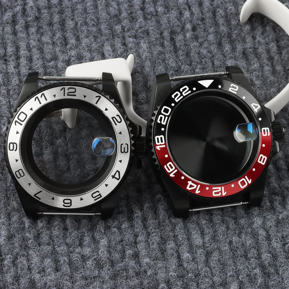 Black 40MM NH35 Watch Case with Sapphire Crystal Water Resistant For NH35 NH36 NH38 Automatic Mechanical Movement 28.5MM Dial
