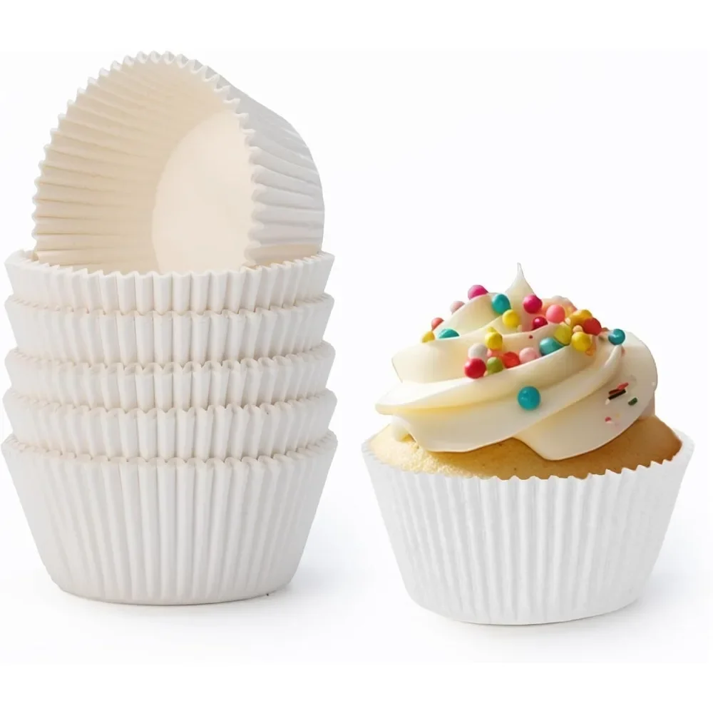 100 Count Baking Cups Non-stick Paper Cups Premium Greaseproof Food Grade Cupcake Liners Microwave Safe Perfect for Desserts