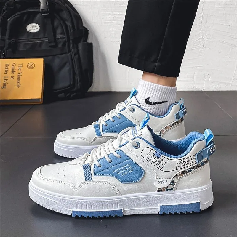 2024 Mode Mannen Casual Platform Sluipt Lace-Up Sneakers Student Sluipt Heren Gevulkaniseerde Schoenen Tennissneakers Zapatillas Hombre