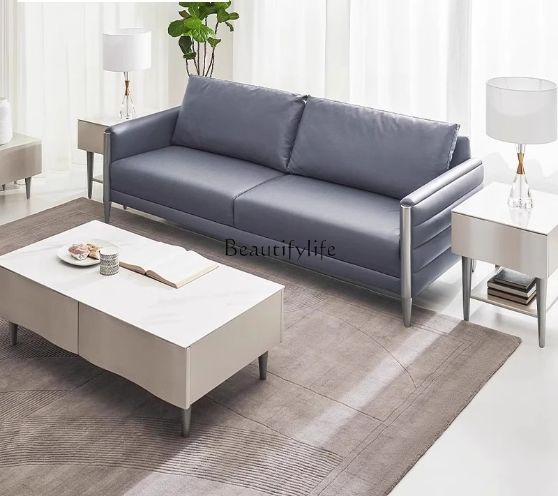 

01 Light luxury coffee table Modern simple solid wood Italian side table