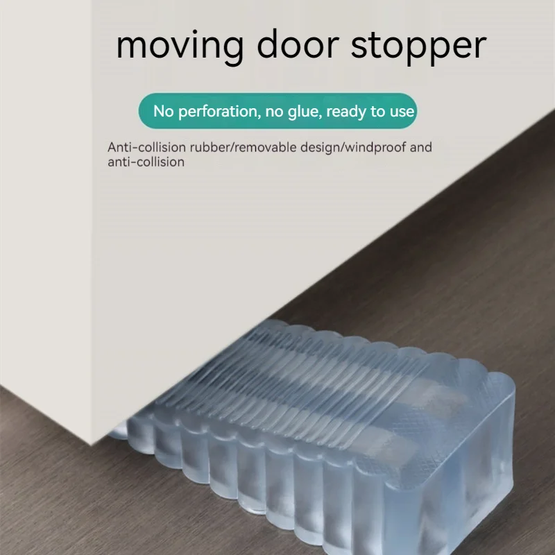 Anti-slip door stopper no punch rubber door stopper door stall door stopper windproof anti-collision door blocker