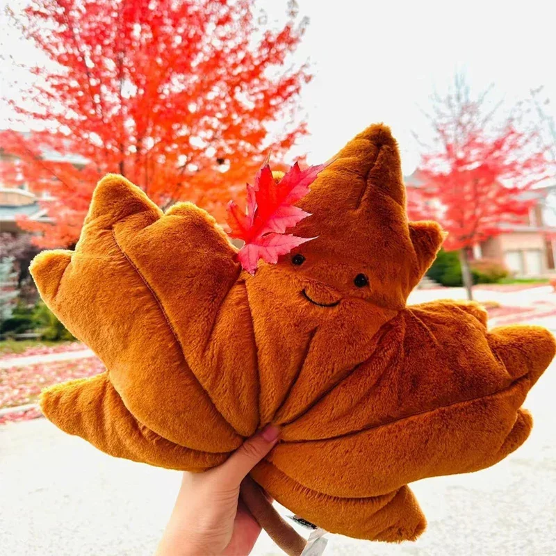 1PC Kawaii Plant Toy Creative Plush Cartoon Maple Leaf Doll Soft Stuffed Sofa Cushion Baby Accompany Pillow Kids Gift Home Deco