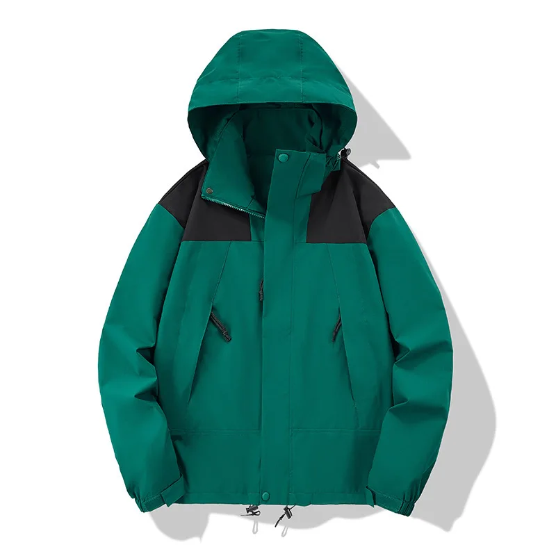

New Men Outdoor Hooded Windproof Mountaineering Coats Jackets Male Multiple Pockets Casual Thin Coats Couples Jackets Size 3XL